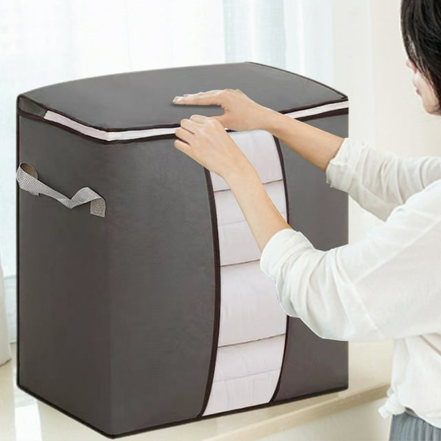 PRETXORVE Heavy Duty Storage with Reinforced Handles Extra Large Storage for Tote Double Zipper for Space Saving Travel
