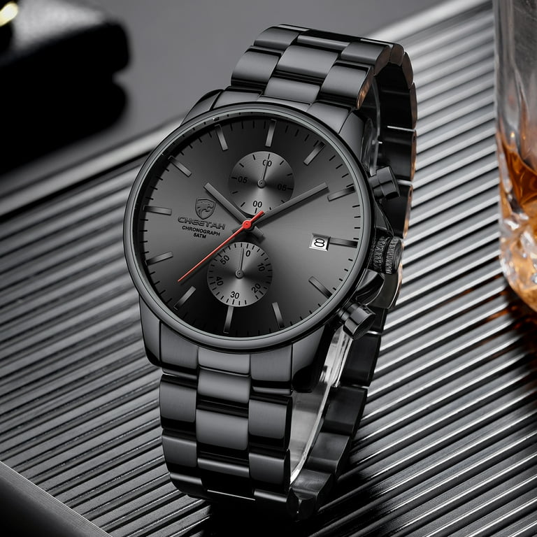Black watch with red hands hot sale
