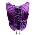 thumbnail image 4 of Mrat Oversized Tank Tops Women Lace-Up Solid Fishbone Court Vintage Corset Straps Tank Tops Shapewear Exercise Tank Tops for Women S-31 Purple 3XL, 4 of 8