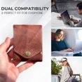 thumbnail image 2 of Cartera delgada Qarigey de cuero PU para hombre con tarjetero de gran capacidad, 2 of 6