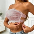 thumbnail image 2 of AJGRHE Women Cotton BraSeamless Wireless Strapless Lace Push Up Bra for Women Everyday Comfort Support Casual Wear Pink M, 2 of 9
