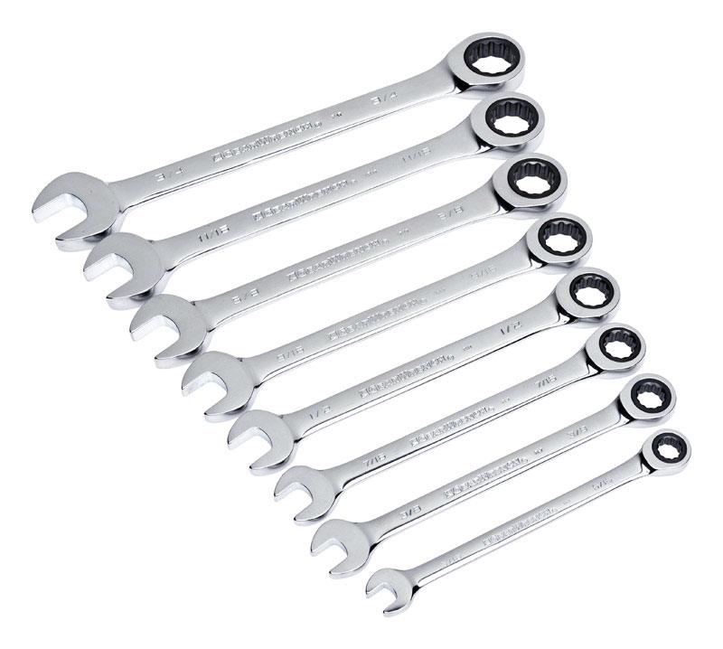 GearWrench Multiple x 11.8 in. L SAE Combination Wrench Set 8 pc.
