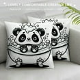 thumbnail image 3 of Orinice Panda Bear Graphic Decorative Men Women Boy Girl Room Cushion Throw Pillow Cover 1PC 22x22in, 3 of 5