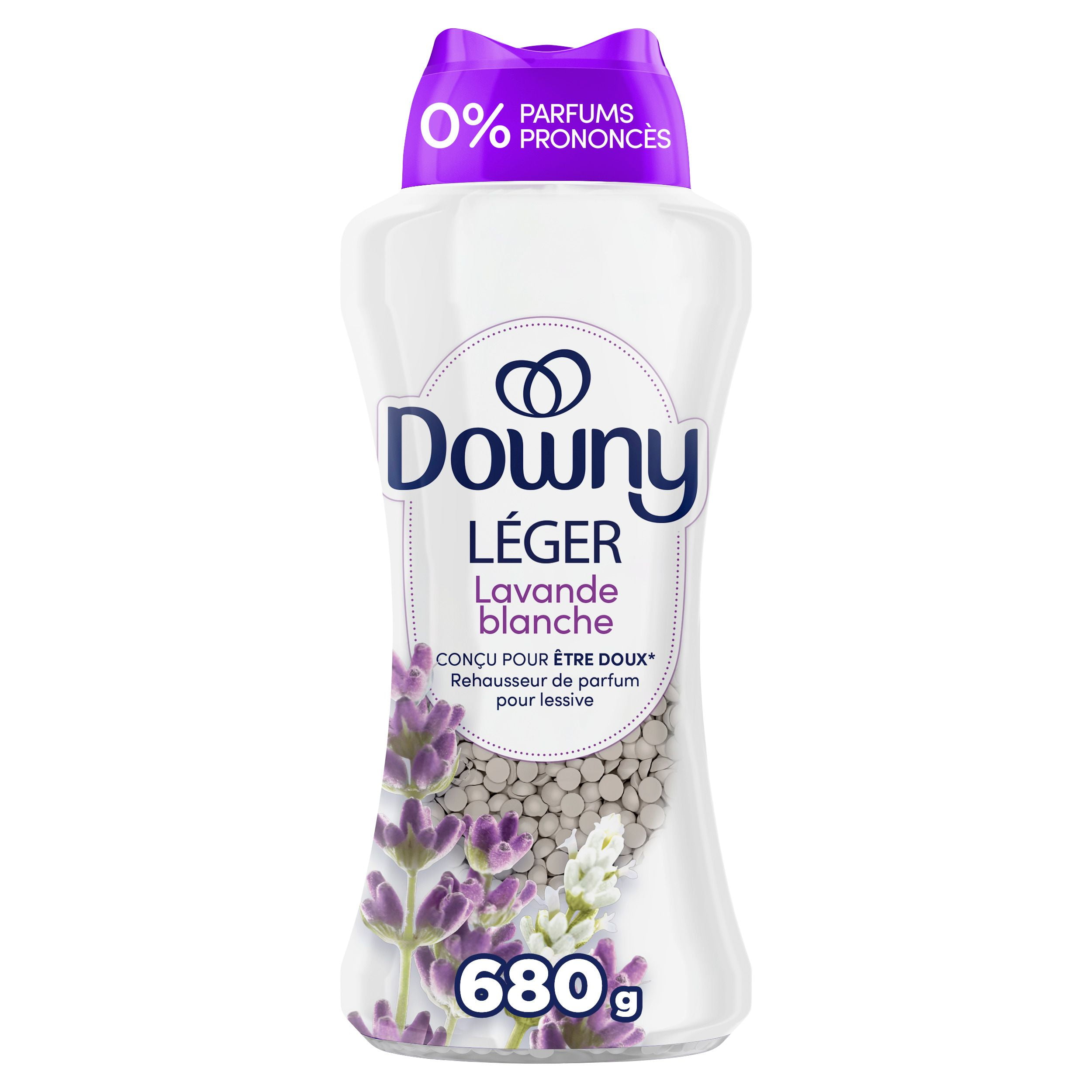 Perles rehausse-parfum pour lessive Downy Light pour laveuse, Lavande blanche , sans parfums prononcés 680 g
