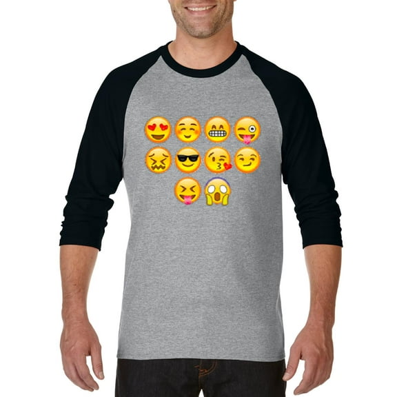 Artix - Mens Raglan Sleeve Baseball T-Shirts, up to Size 3XL - Emoji Entourage