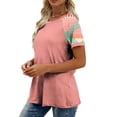 thumbnail image 5 of Womens Blouses Dressy Casual Floral Print Short Sleeve Shirts Round Neck Raglan Baseball Tee Summer Trendy Tops 2026 Blusas Basicas, 5 of 8