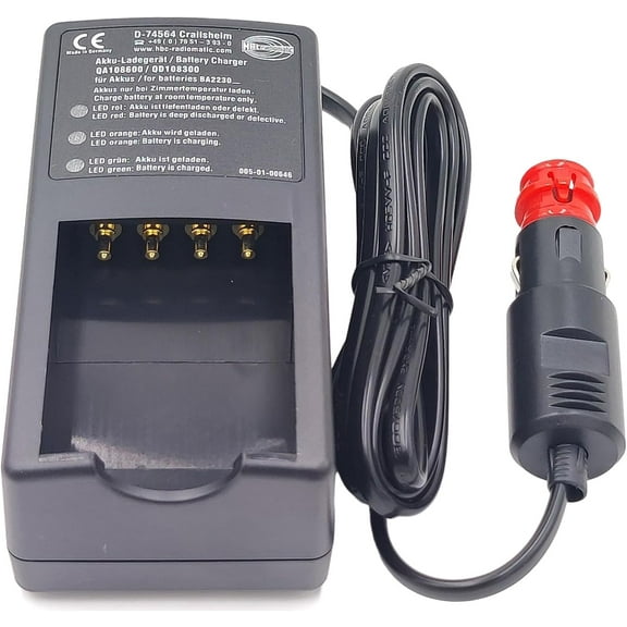 (Pack of 1) 12V/24V BA223030 Battery Charger D-74564 QA108600 QD108300 for HBC Crane Remote Control Battery BA223030 BA223000, Charger Input: DC 10V to 30V
