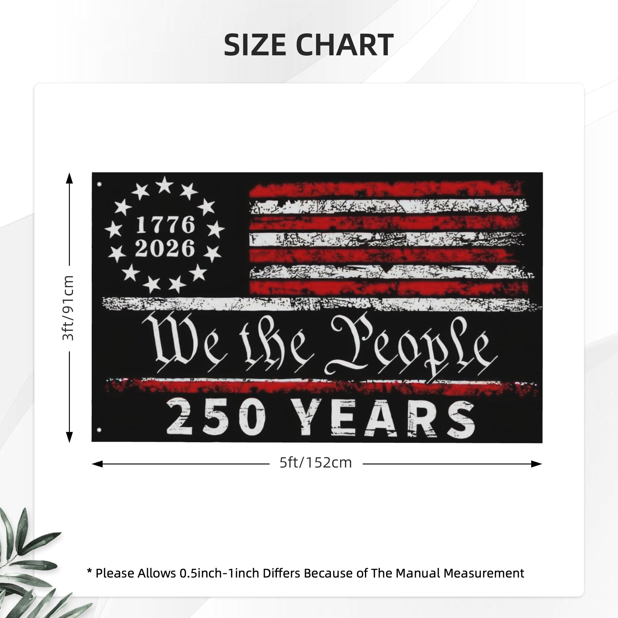 250 Year American Anniversary Flag 3x5 Ft Double Sided 250th Anniversary USA Flag 4th of July We-The-People Patriotic Flags For Outside Yard Indoor Decor