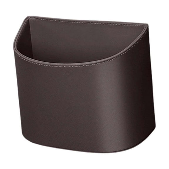 Qholemyo Multifunctional Leather Car Door Side Storage Box Hanging Car Trash Bin Cup Holders Small Car Garbage Can With Lid Vehicle Storage Box