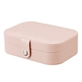 thumbnail image 2 of Portable Simple Storage Box Multifunctional Two Layers Container for Women Travel Small Pu Leather Jewelry Case Orange, 2 of 8