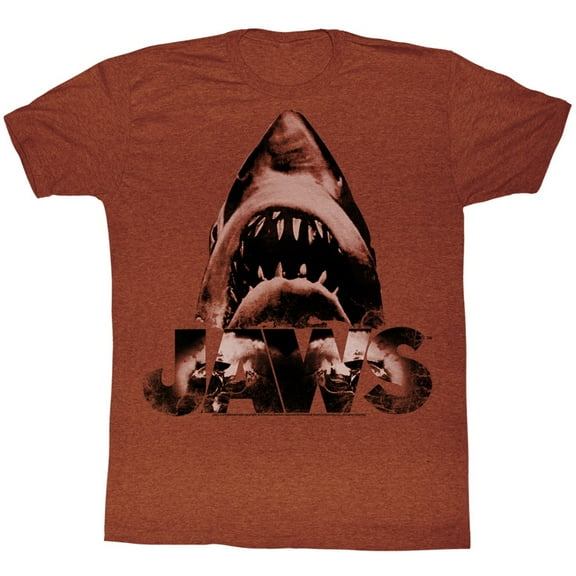 Jaws Burnt Jaws Red Heather Adult T-Shirt