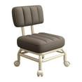 thumbnail image 1 of Taburete con ruedas, taburete de polea, sofá, reposapiés, maquillaje, cambio de zapatos, asiento con ruedas, taburete corto, taburete de pedicura para Gris oscuro, 1 of 8