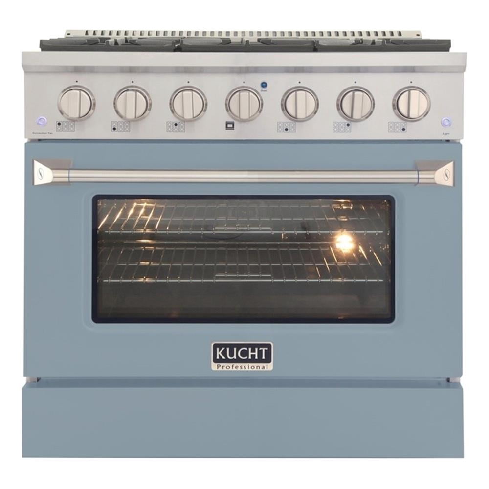 Pemberly Row 36" 5.2 cu. ft. Propane Gas Range w/ Convection Oven in Light Blue