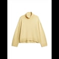 thumbnail image 1 of Suéter de Cuello Alto para Mujer, Blusa de Punto de Larga Gruesa con Dobladillo Alto y Bajo, para Otoño e Invierno. Amarillo Limón M, 1 of 10
