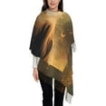 thumbnail image 3 of Honeii Lakeside Flower Field Cat Print Scarf Oversized Scarf Tassel Fall Winter Thick Scarf Warm Shawl Women,Women's Scarves & Wraps, 3 of 8