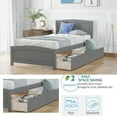 thumbnail image 5 of Twin Size Platform Bed with 2 Stoarge Drawers, No Box Spring Needed, Twin Size Bed Frame with Headboard and Footboard (Gray), 5 of 11