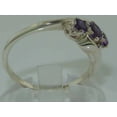 thumbnail image 4 of LBG British Made 10k White Gold Natural Amethyst Womens Trilogy Ring - 33 size options - Size 5.5, 4 of 7