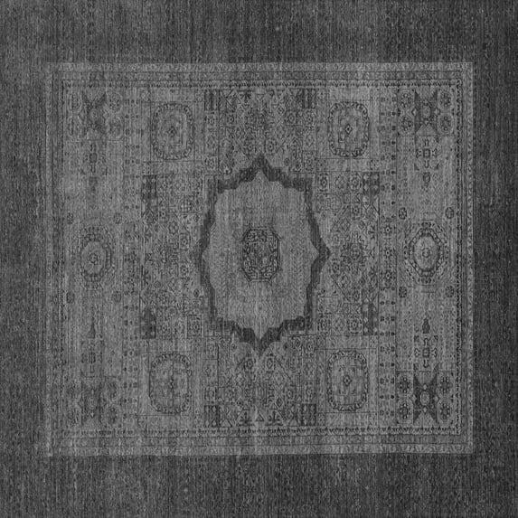 Ahgly Company Indoor Square Abstract Gray Modern Area Rugs, 3' Square