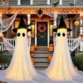thumbnail image 3 of Décorations d'Halloween Extérieures, 2 Packs Fantôme Lumineux Décorations Extérieures Intérieures avec Télécommande Guirlandes Lumineuses LED, Décorations d'Halloween Fantôme Décor Extérieur pour Cours Porches Jardins Pelouse Fête, 3 of 6