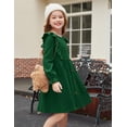 thumbnail image 4 of Arshiner Toddler Fall Winter Sweater Dress Ruffle Long Sleeve Ribbed Knit Button Down Casual Dresses with Pockets, 4 of 6