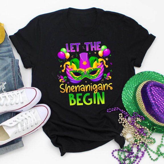Tee Clo Let The Shenanigans Begin Shirt, Mardi Gras Shirt,Mardi Gras Celebration Shirt, Mardi Gras Carnival Shirt All Size S-5XL, Full Size S-5XL
