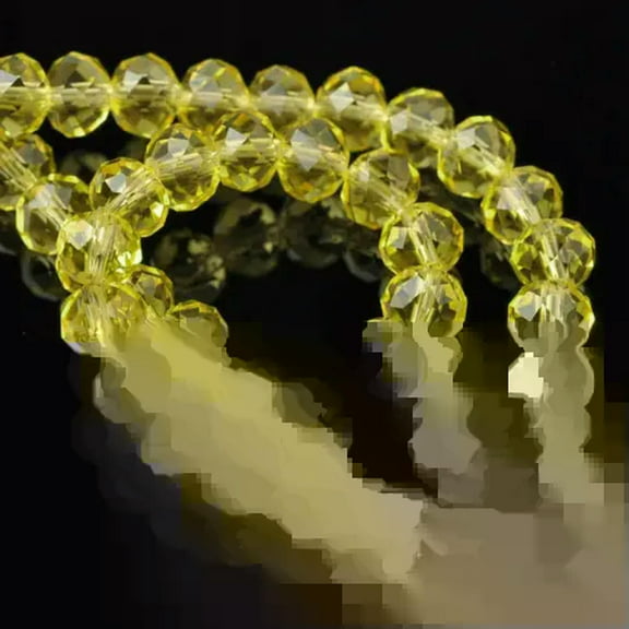 U8MO Rondelle Faceted Crystal Glass Loose Spacer Beads lot 3mm 4mm 6mm 8mm 10mm 12mm-32) Light Yellow-12X8mm (10pcs)