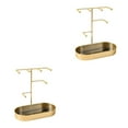 thumbnail image 1 of Dalazy Jewelry Organizer Stand Tray Display Rack Rings for Gold Marbling 20 x 10 x 21cm 2Set, 1 of 6