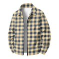 thumbnail image 6 of CCRFTGI Mens Corduroy Jacket Zip Up Bomber Vintage Casual Collared Long Sleeve Plaid Outdoor Fall Fashion Outerwear Khaki S, 6 of 7