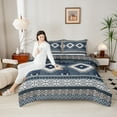 thumbnail image 4 of jejeloiu Rustic Western Aztec Bedding Comforter Set,Bohemian Geometric Pattern Twin Comforter Sets,Deepblue White Gray Bedding Set For Kids,Luxury Bedroom Decor Reversible,2 Pieces, 4 of 8