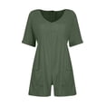 thumbnail image 4 of MORTTIC Women's Casual Summer Romper Short Sleeve V-Neck Jumpsuit with Pockets for Comfortable Everyday Wear, S, 4 of 6