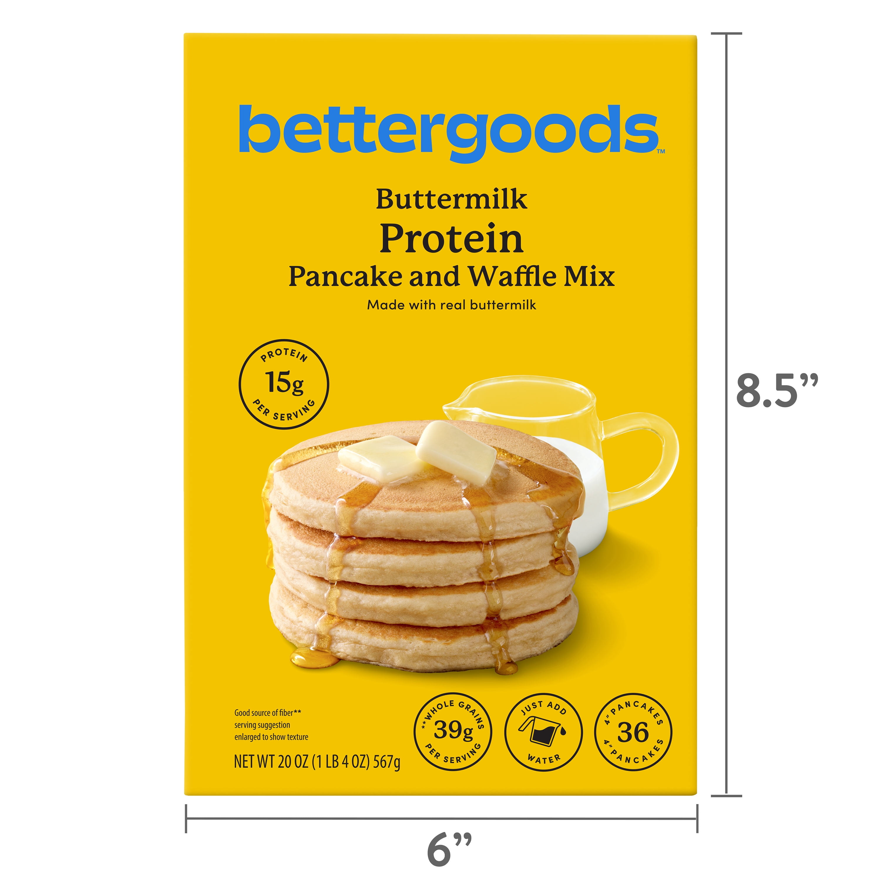 bettergoods Buttermilk Protein Pancake and Waffle Mix, 20 oz