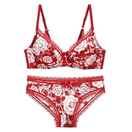

Raeneomay Womens Underwear Discount Clearance Ladies Lace Sling Bra And Panties Summer Thin