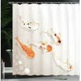 thumbnail image 4 of Ambesonne Animal Shower Curtain, Traditional Spotted Koi Fish, 69"Wx84"L, Orange Beige, 4 of 5