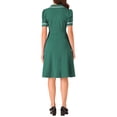 thumbnail image 3 of INSPIRE CHIC Vestido Midi Vintage para Mujeres 2024 Vestidos de Trabajo con Cuello Peter Pan XL Verde Oscuro, 3 of 5