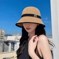 thumbnail image 2 of SikaFu Grass Woven Fisherman Hat For Women With Summer Sun Shading And Small Basin Hat, Korean Version Of Pastoral Style Lace Hollowed Out Versatile Bucket Hat, 2 of 8