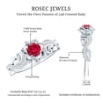 thumbnail image 5 of Rosec Jewels AAAA Quality Lab Grown Ruby Flower Engagement Ring with Diamond - Nature Inspired Ring for Women - with Jewelry Box, 18K White Gold, US 11.00, 5 of 8