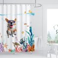 thumbnail image 2 of Funny Dog Shower Curtain Corgi Swimming Underwater Sea Ocean Animal Octopus Starfish Turtle Anchor Fish Duck Nautical Bathroom Decor Waterproof Fabric 72Lx72W Inch with 12PCS Hooks, 2 of 6