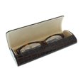 thumbnail image 2 of Elegant Shiny Eyeglass Case With Magnetic Front Closure Faux Crocodile In Brown, 2 of 4