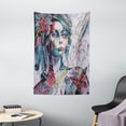 thumbnail image 1 of Art Tapestry, Fantasy Portrait of a Girl with Floral and Geometric Details Butterflies Color Splashes, Wall Hanging for Bedroom Living Room Dorm Decor, 40W X 60L Inches, Multicolor, by Ambesonne, 1 of 2