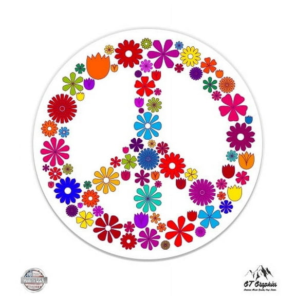 Peace Sign Cute - 3" Vinyl Sticker - For Car Laptop I-Pad Phone Helmet Hard Hat - Waterproof Decal