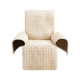 thumbnail image 3 of Recliner Sofa Cover 53x190cm P Velvet Recliner Chair Slipcover Non Slip Elastic Straps Furniture Protector for Loveseat Armchair Warm Couch Cover Washable Sofa Protector Beige Gray, 3 of 6