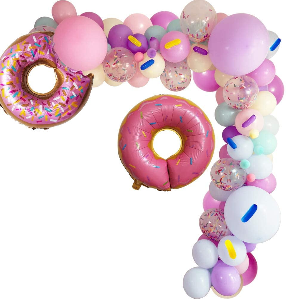 28.3 Donut Mylar Balloon for Donut Theme 7th Birthday Party Decorations Large Donut Balloons Party Supplies Kids’ Birthday Party Baby Shower 