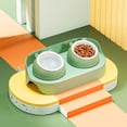 thumbnail image 4 of Comederos elevados para gatos, para interiores, inclinados y elevados, para el cuello Verde, 4 of 9