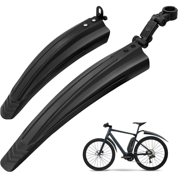 Bicycle mudguard set , Bicycle mudguards , Adjustable , Suitable for mountain bikes, bicycle tires, side mudguards , Black