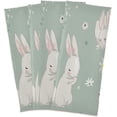 thumbnail image 6 of Cute Rabbit Bunny Kitchen Tea Towels Set of 4 Absorbent Hand Dish Towels, Vintage Floral Bird Dishcloths Lint-Free 18x28 Inch Fast Drying for Cooking Baking Home Clean, 6 of 7