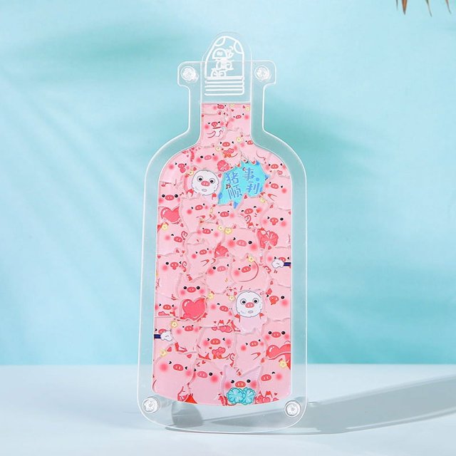 Botella de rompecabezas con forma de gato transparente, linda mascota universitaria, rompecabezas creativo, regalo para pareja femenina