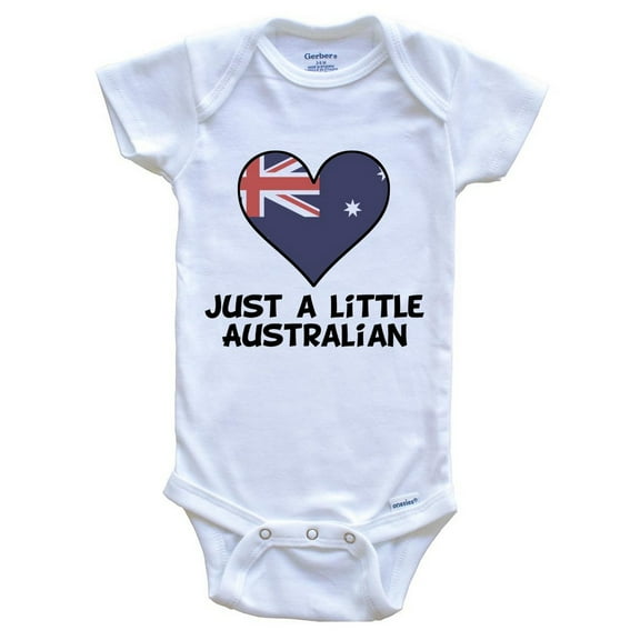 Just A Little Australian Baby Bodysuit - Funny Australia Flag Baby Bodysuit, 0-3 Months White