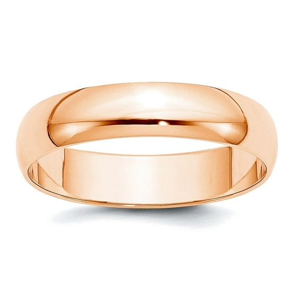10k Rose Gold 5mm Ltw Half Round Band Ring Size 12 Ring for Women and Men - 3.3 Grams