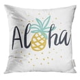 thumbnail image 1 of EREHome Tropical pour Tee avec Lettrage Aloha Mignon Ananas sur les Points Blancs Conception Typographique Taie d'Oreiller 20x20 Pouces Taie d'Oreiller, 1 of 1