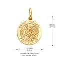 thumbnail image 3 of Ioka-14K Yellow Gold St. Michael Pray For Us Charm Pendant with 0.9mm Singapore Chain Necklace - 20", 3 of 7